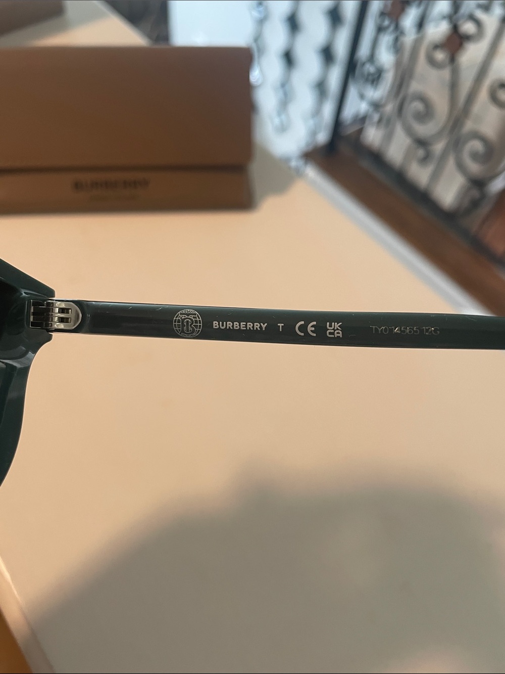 Burberry Dark Green Sunglasses with Purple Accents - Picture 7 of 9